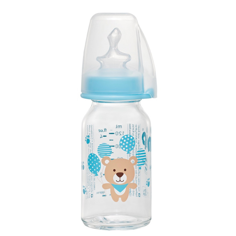 Standard Glass Bottle Silicone 0-6 Months Boy 125ml