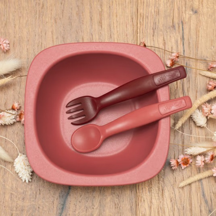 Eat Green feeding bowl Red set of 2