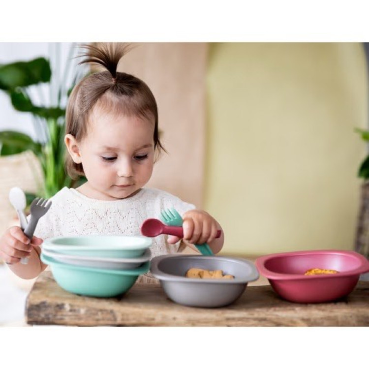 Eat Green feeding bowl Red set of 2