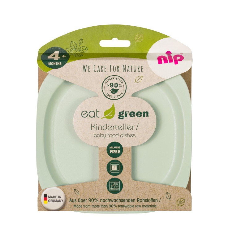 Nip Childrens plate 2 pack eat green - from renewable raw materials Nip Childrens plate 2 pack eat green - from renewable raw materials