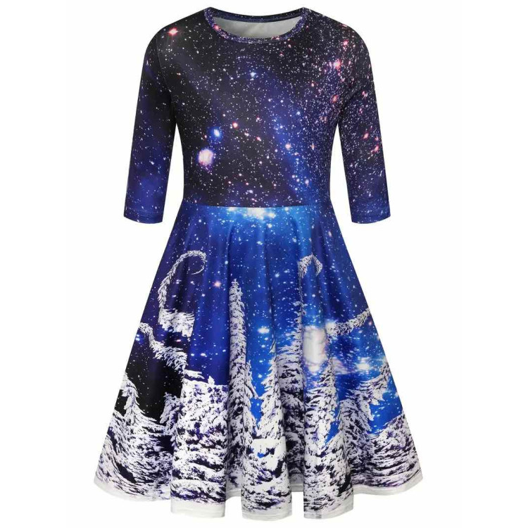 Χριστουγεννιάτικο Παιδικό Φορεματάκι μπλε