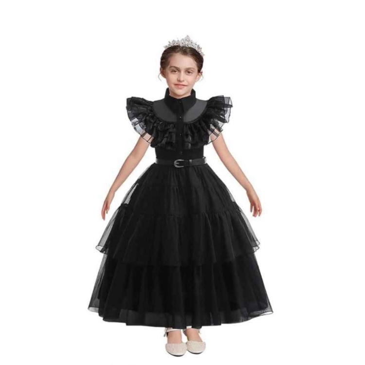 Σετ απο 5 κομματια Wednesday Addams Παιδική στολή  - Μαύρη