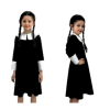 Παιδική στολή μακρομάνικη Wednesday Addams - Μαύρη