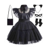 Παιδική στολή Wednesday με αξεσουάρ - Μαύρη