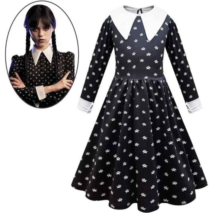 Παιδική στολή Wednesday - Μαύρη