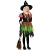 Παιδική στολή Μαγισσούλα - Πράσινο με καπέλο 2 κομμάτια