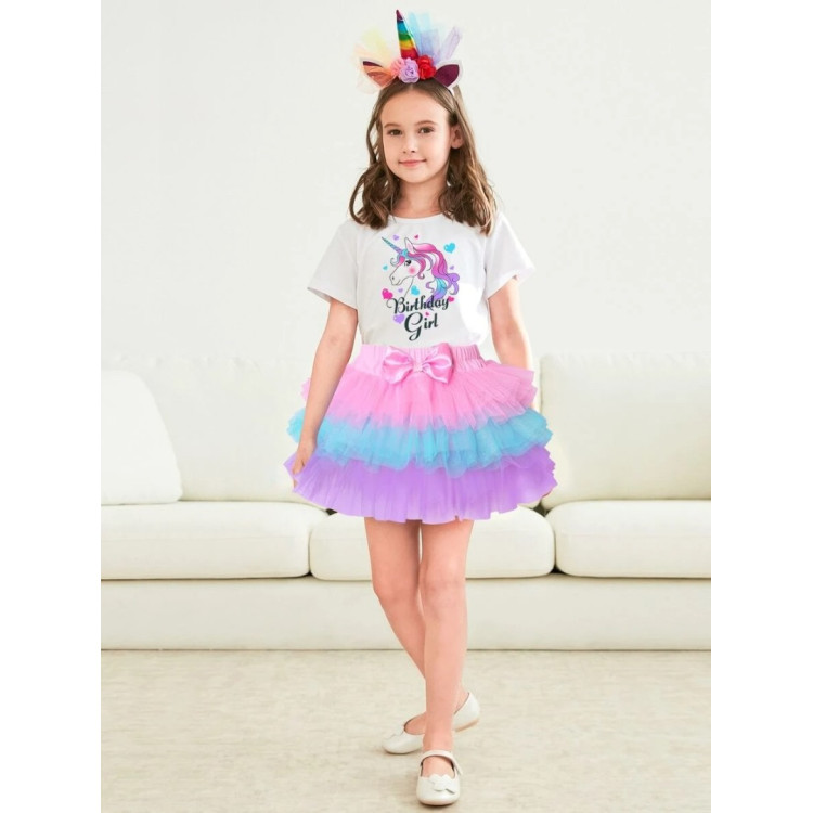 Φούστα Παιδική Tutu Layered Ruffle - Ροζ