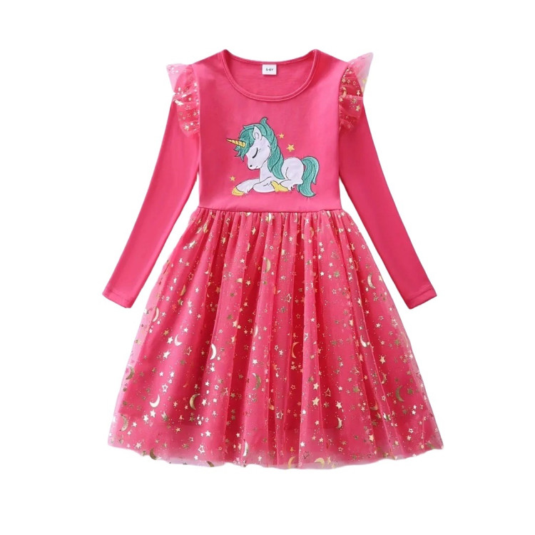 Καθημερινό Παιδικό Φορεματάκι unicorn - Ροζ