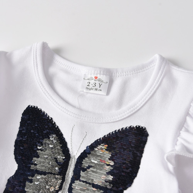 Παιδικό Φορεματάκι Καθημερινό Μπλε Λευκό με Πεταλουδίτσα