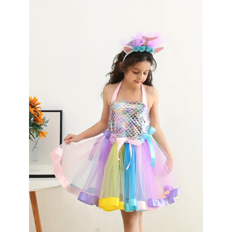 Παιδική στολή με κορδέλα για τα μαλλιά γοργόνα