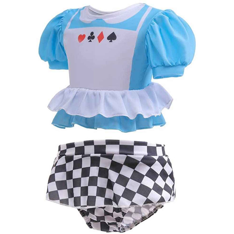 Πριγκίπισσα Alice in Wonderland παιδικό μαγιό - Γαλάζιο