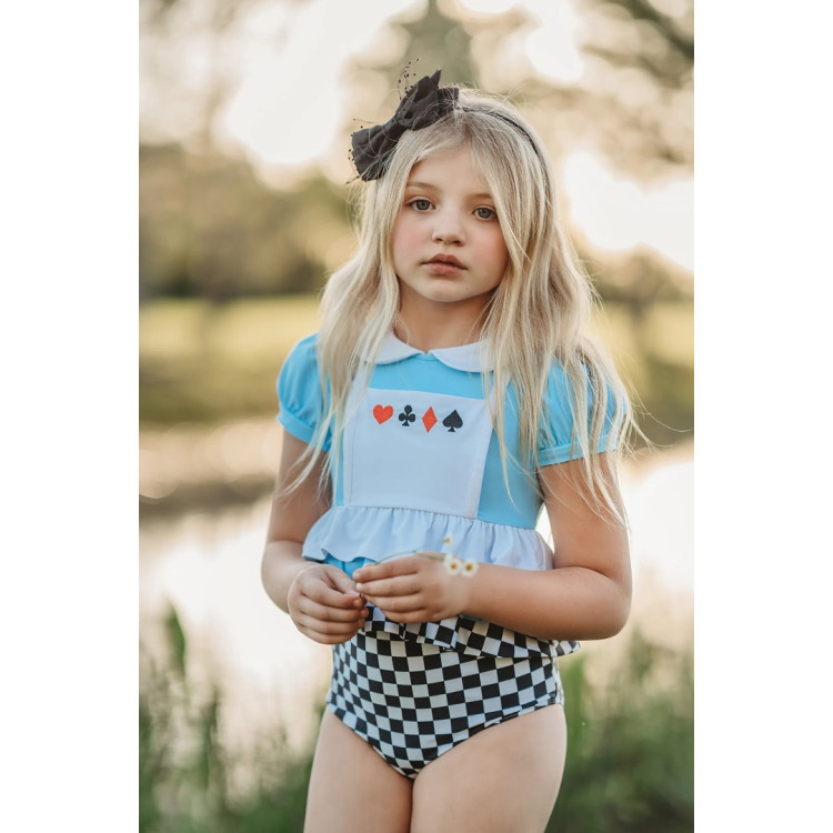 Πριγκίπισσα Alice in Wonderland παιδικό μαγιό - Γαλάζιο