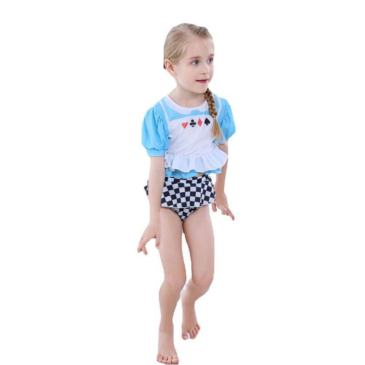 Πριγκίπισσα Alice in Wonderland παιδικό μαγιό - Γαλάζιο