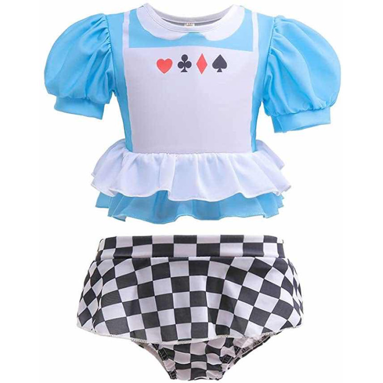 Πριγκίπισσα Alice in Wonderland παιδικό μαγιό - Γαλάζιο